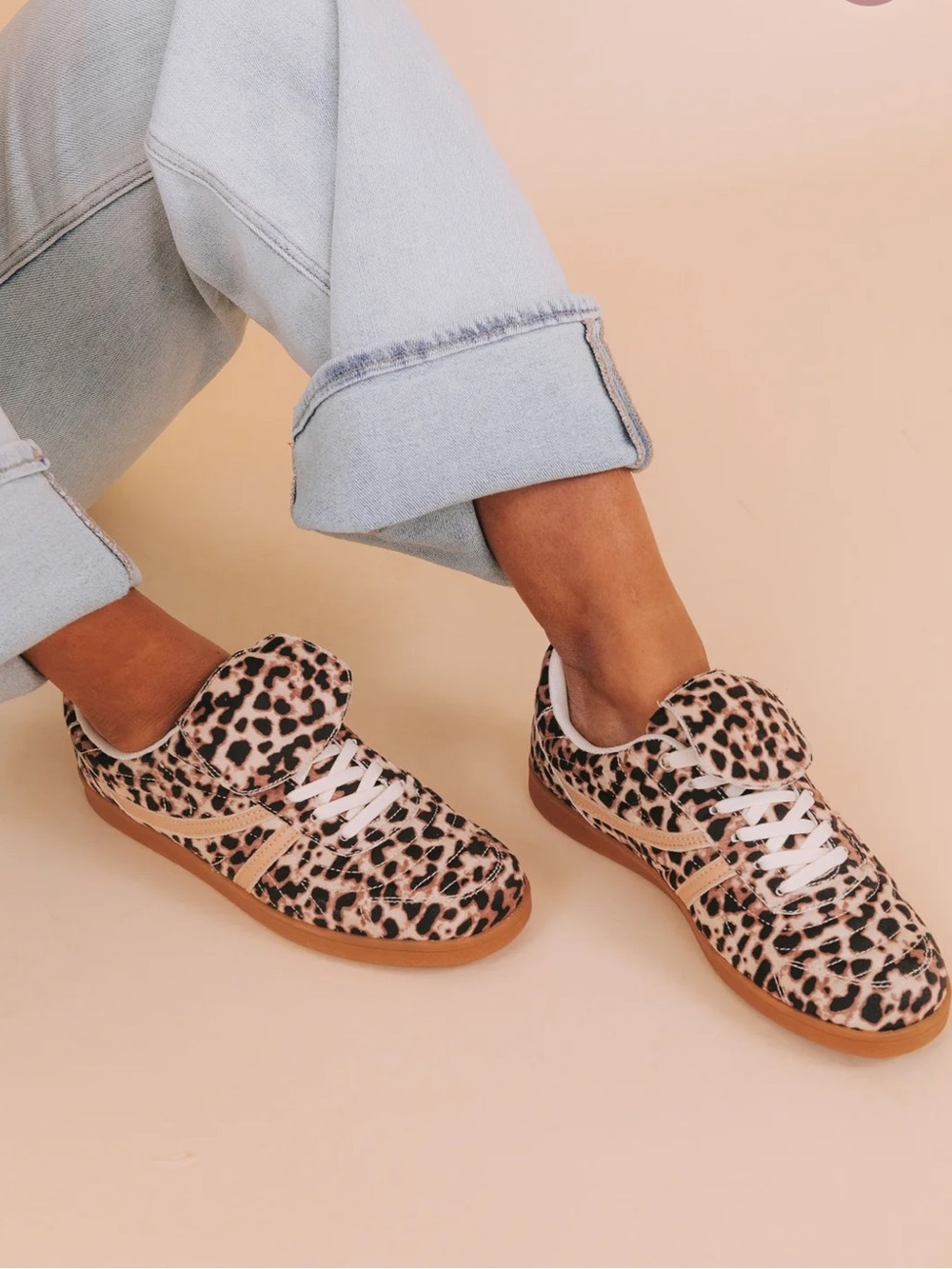 Steve Madden Madrid Sneaker Shoes in Bone Leopard Print 8.5 M New in Box NWT - Picture 2 of 7